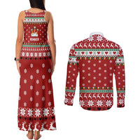 Funny Reindeer Reinbeer Christmas Couples Matching Tank Maxi Dress and Long Sleeve Button Shirt Xmas Holiday Patterns - Wonder Print Shop