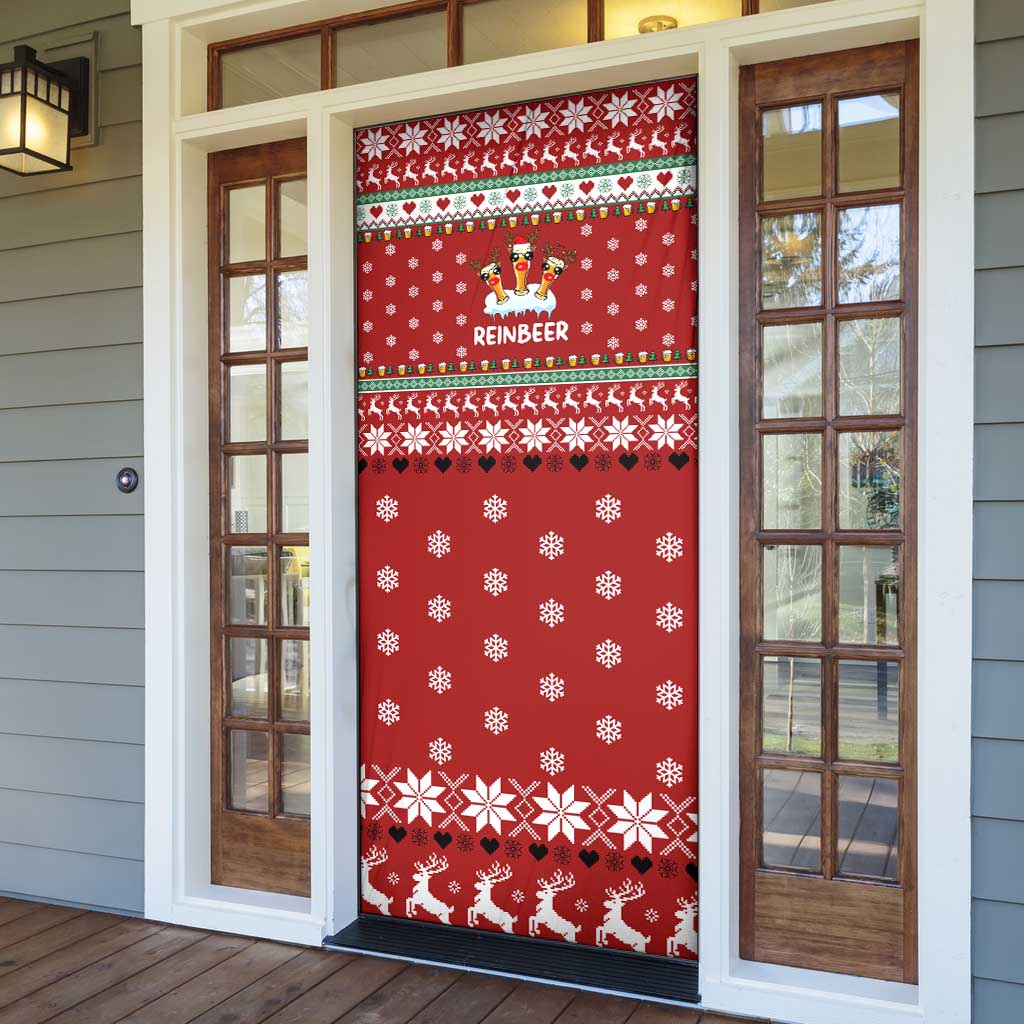 Funny Reindeer Reinbeer Christmas Door Cover Xmas Holiday Patterns - Wonder Print Shop