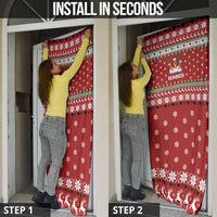 Funny Reindeer Reinbeer Christmas Door Cover Xmas Holiday Patterns - Wonder Print Shop
