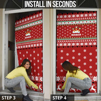 Funny Reindeer Reinbeer Christmas Door Cover Xmas Holiday Patterns - Wonder Print Shop