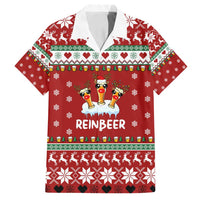 Funny Reindeer Reinbeer Christmas Family Matching Long Sleeve Bodycon Dress and Hawaiian Shirt Xmas Holiday Patterns - Wonder Print Shop