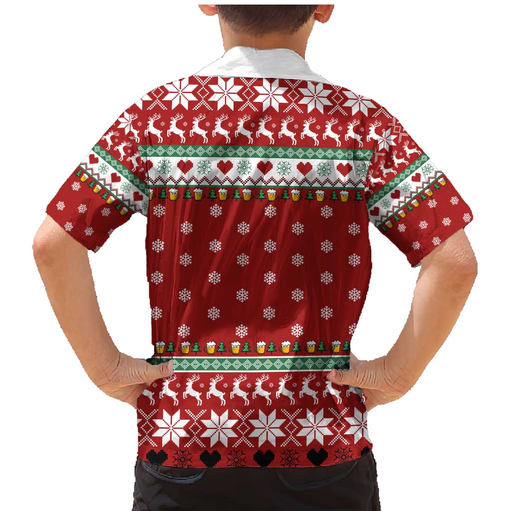 Funny Reindeer Reinbeer Christmas Family Matching Mermaid Dress and Hawaiian Shirt Xmas Holiday Patterns - Wonder Print Shop