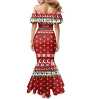 Funny Reindeer Reinbeer Christmas Family Matching Mermaid Dress and Hawaiian Shirt Xmas Holiday Patterns - Wonder Print Shop