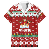 Funny Reindeer Reinbeer Christmas Family Matching Off The Shoulder Long Sleeve Dress and Hawaiian Shirt Xmas Holiday Patterns - Wonder Print Shop