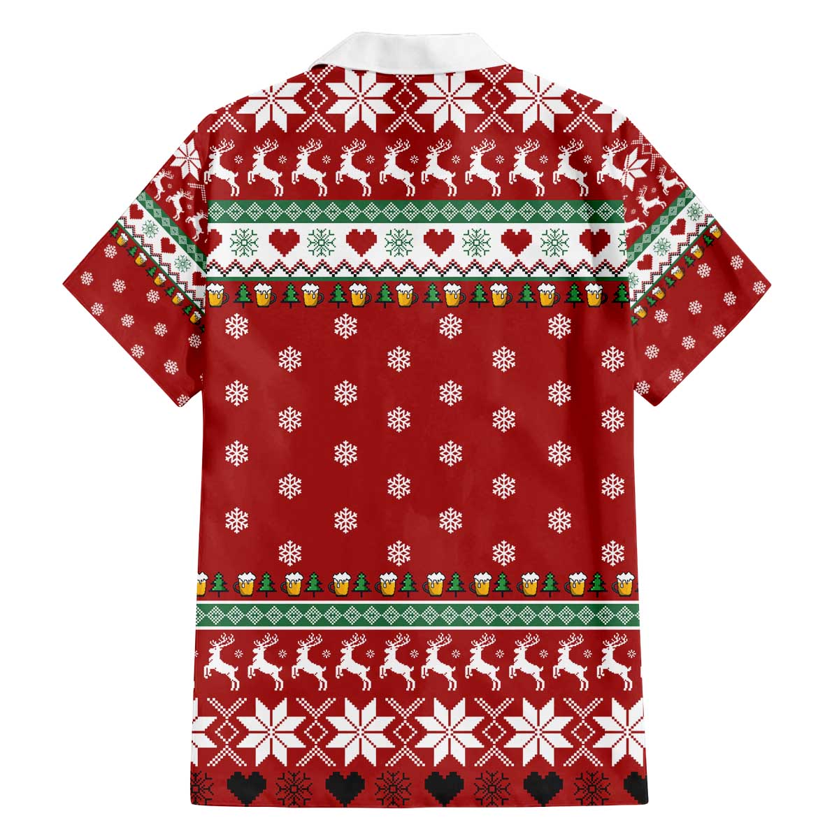 Funny Reindeer Reinbeer Christmas Family Matching Off The Shoulder Long Sleeve Dress and Hawaiian Shirt Xmas Holiday Patterns - Wonder Print Shop