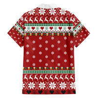 Funny Reindeer Reinbeer Christmas Family Matching Off The Shoulder Long Sleeve Dress and Hawaiian Shirt Xmas Holiday Patterns - Wonder Print Shop