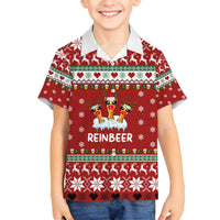 Funny Reindeer Reinbeer Christmas Family Matching Off Shoulder Maxi Dress and Hawaiian Shirt Xmas Holiday Patterns - Wonder Print Shop
