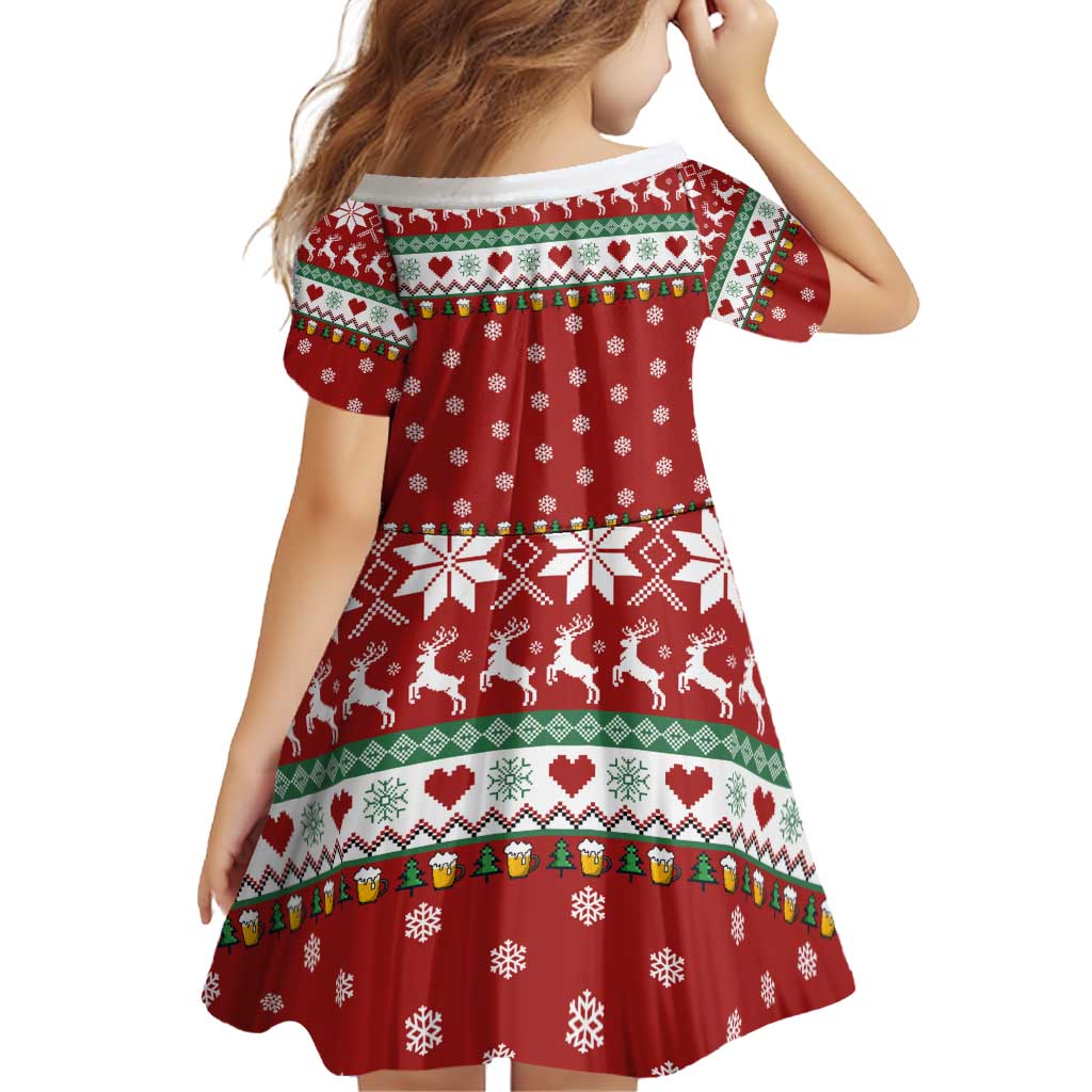 Funny Reindeer Reinbeer Christmas Family Matching Off Shoulder Short Dress and Hawaiian Shirt Xmas Holiday Patterns - Wonder Print Shop