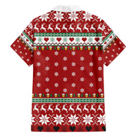 Funny Reindeer Reinbeer Christmas Family Matching Off Shoulder Short Dress and Hawaiian Shirt Xmas Holiday Patterns - Wonder Print Shop