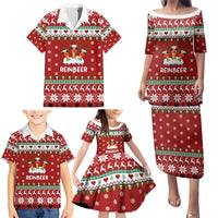 Funny Reindeer Reinbeer Christmas Family Matching Puletasi and Hawaiian Shirt Xmas Holiday Patterns - Wonder Print Shop