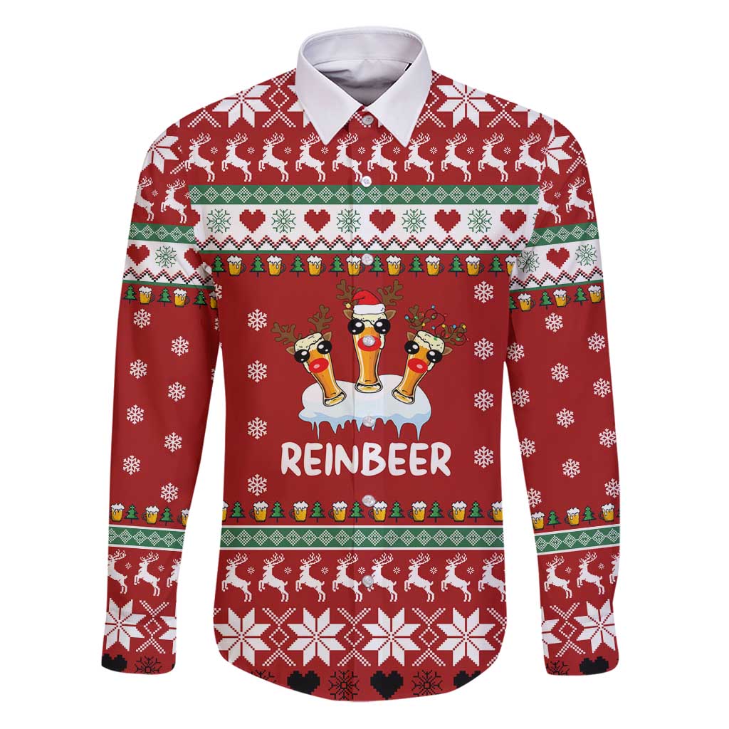 Funny Reindeer Reinbeer Christmas Family Matching Puletasi and Hawaiian Shirt Xmas Holiday Patterns - Wonder Print Shop