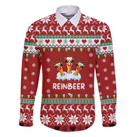 Funny Reindeer Reinbeer Christmas Family Matching Puletasi and Hawaiian Shirt Xmas Holiday Patterns - Wonder Print Shop