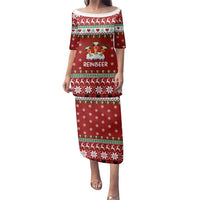 Funny Reindeer Reinbeer Christmas Family Matching Puletasi and Hawaiian Shirt Xmas Holiday Patterns - Wonder Print Shop