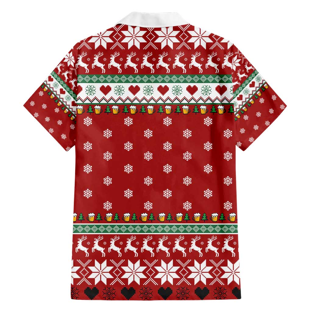 Funny Reindeer Reinbeer Christmas Family Matching Short Sleeve Bodycon Dress and Hawaiian Shirt Xmas Holiday Patterns - Wonder Print Shop