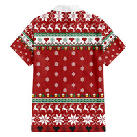Funny Reindeer Reinbeer Christmas Family Matching Short Sleeve Bodycon Dress and Hawaiian Shirt Xmas Holiday Patterns - Wonder Print Shop