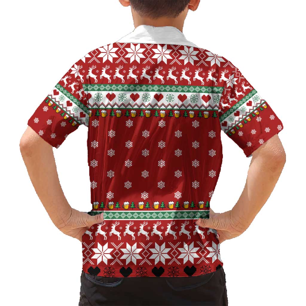 Funny Reindeer Reinbeer Christmas Family Matching Summer Maxi Dress and Hawaiian Shirt Xmas Holiday Patterns - Wonder Print Shop
