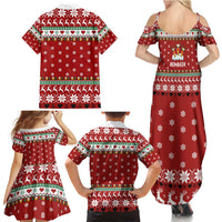 Funny Reindeer Reinbeer Christmas Family Matching Summer Maxi Dress and Hawaiian Shirt Xmas Holiday Patterns - Wonder Print Shop