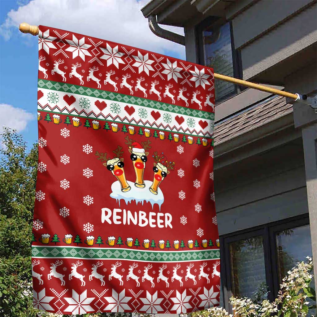 Funny Reindeer Reinbeer Christmas Garden Flag Xmas Holiday Patterns - Wonder Print Shop