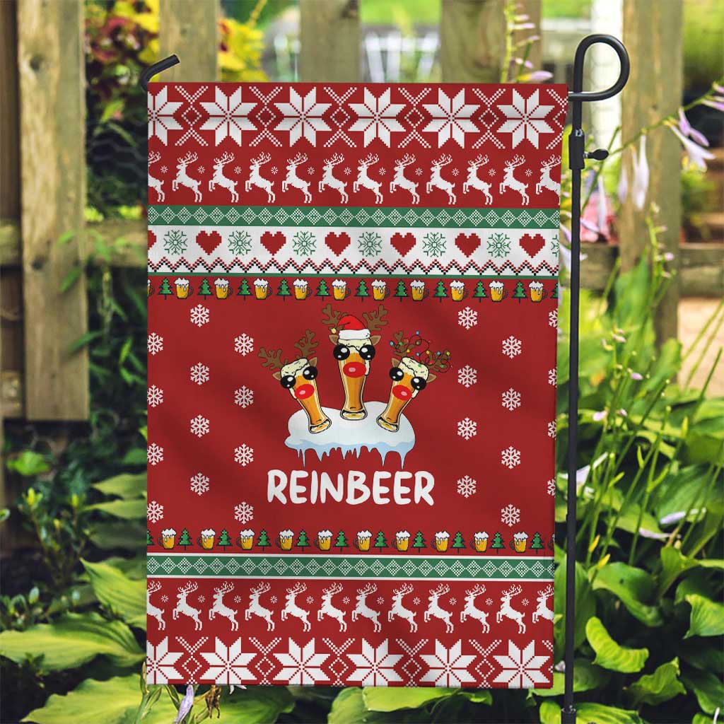 Funny Reindeer Reinbeer Christmas Garden Flag Xmas Holiday Patterns - Wonder Print Shop