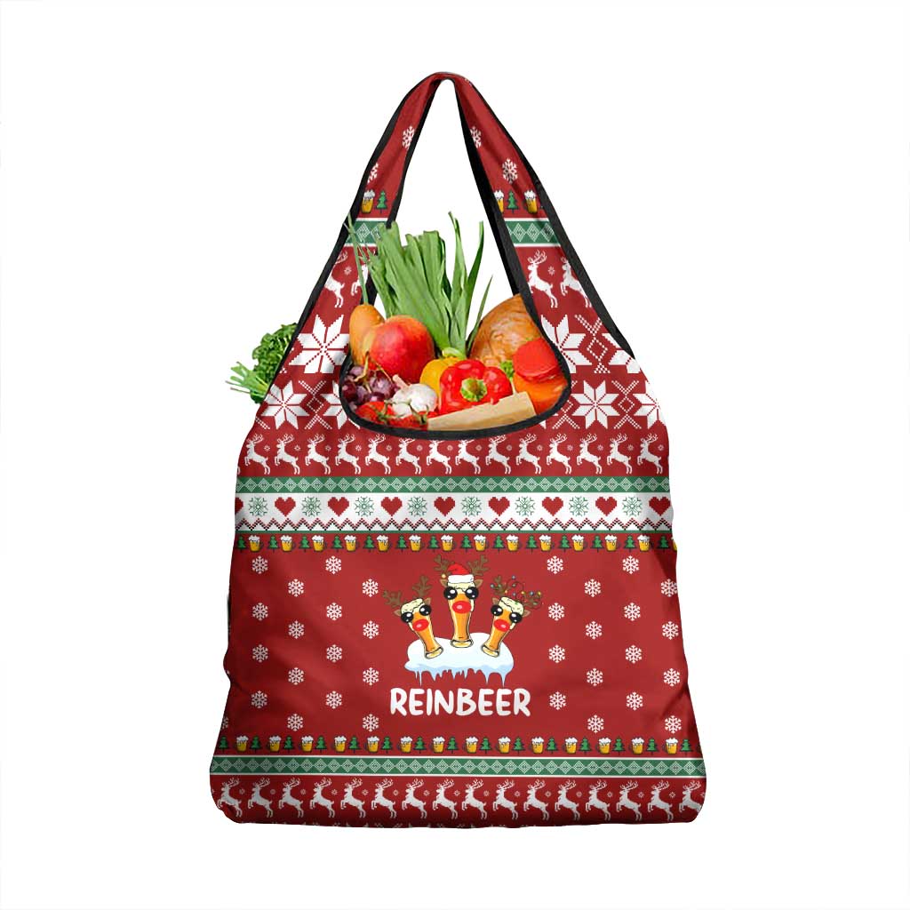Funny Reindeer Reinbeer Christmas Grocery Bag Xmas Holiday Patterns - Wonder Print Shop
