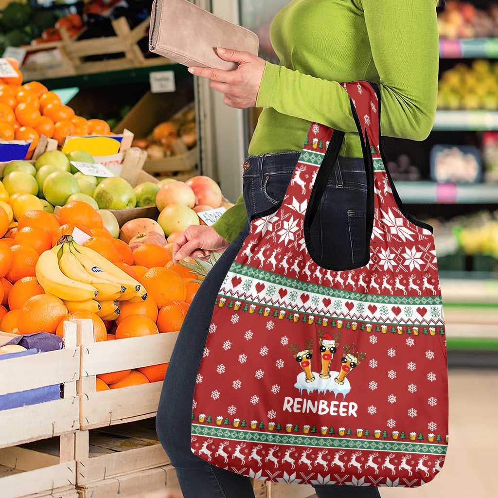 Funny Reindeer Reinbeer Christmas Grocery Bag Xmas Holiday Patterns - Wonder Print Shop