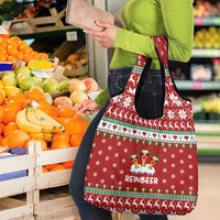 Funny Reindeer Reinbeer Christmas Grocery Bag Xmas Holiday Patterns - Wonder Print Shop