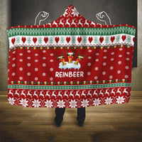 Funny Reindeer Reinbeer Christmas Hooded Blanket Xmas Holiday Patterns - Wonder Print Shop