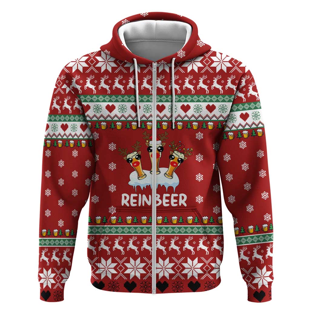 Funny Reindeer Reinbeer Christmas Hoodie Xmas Holiday Patterns - Wonder Print Shop