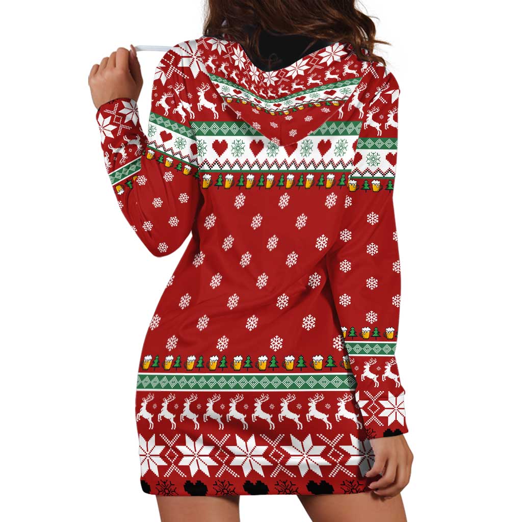 Funny Reindeer Reinbeer Christmas Hoodie Dress Xmas Holiday Patterns - Wonder Print Shop