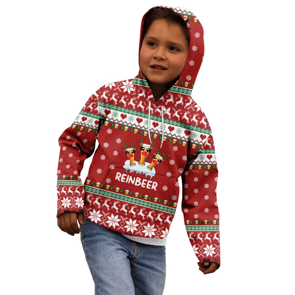 Funny Reindeer Reinbeer Christmas Kid Hoodie Xmas Holiday Patterns - Wonder Print Shop