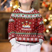Funny Reindeer Reinbeer Christmas Kid Ugly Christmas Sweater Xmas Holiday Patterns - Wonder Print Shop