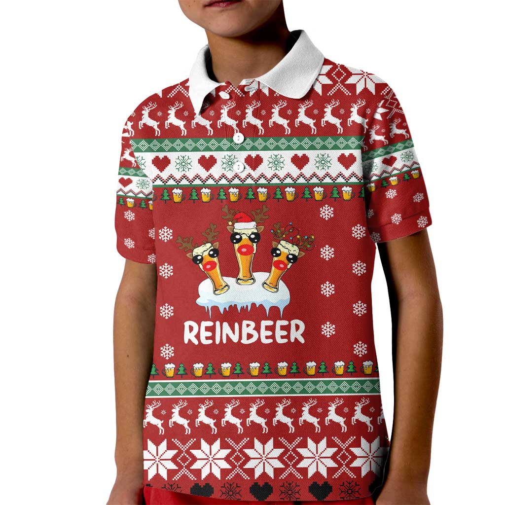 Funny Reindeer Reinbeer Christmas Kid Polo Shirt Xmas Holiday Patterns - Wonder Print Shop