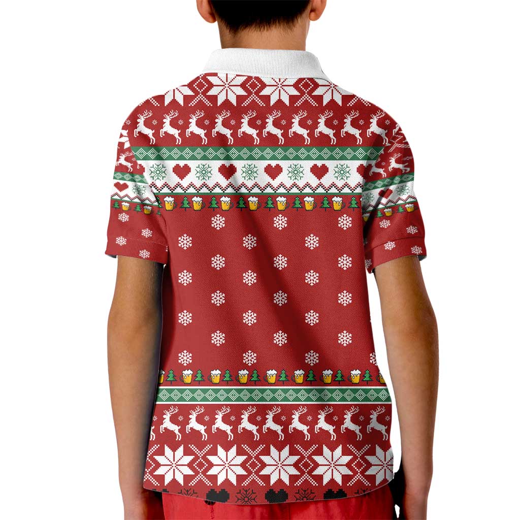Funny Reindeer Reinbeer Christmas Kid Polo Shirt Xmas Holiday Patterns - Wonder Print Shop