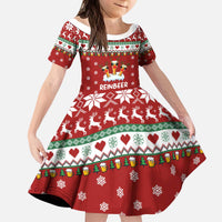 Funny Reindeer Reinbeer Christmas Kid Short Sleeve Dress Xmas Holiday Patterns - Wonder Print Shop