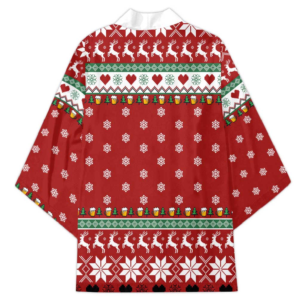Funny Reindeer Reinbeer Christmas Kimono Xmas Holiday Patterns - Wonder Print Shop