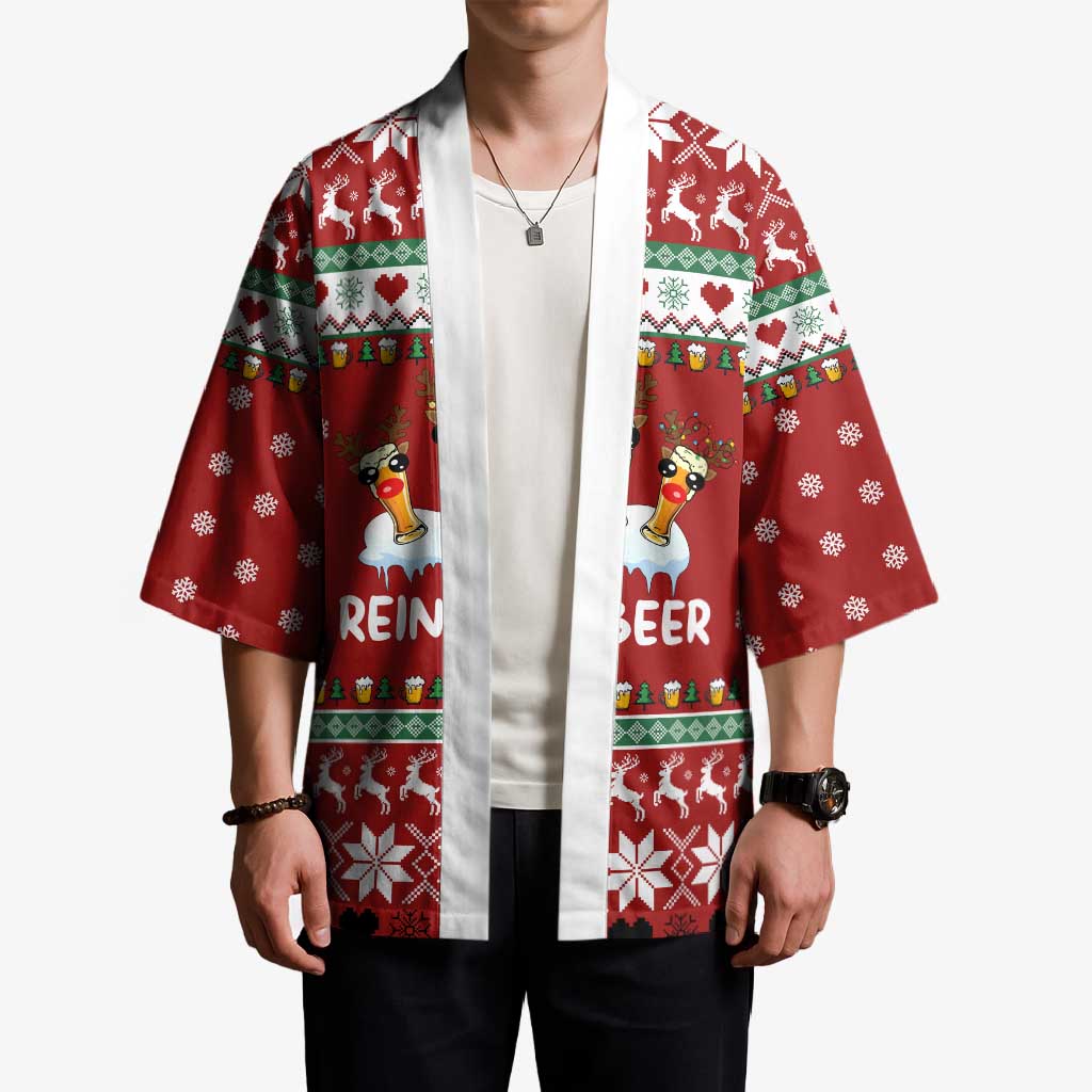 Funny Reindeer Reinbeer Christmas Kimono Xmas Holiday Patterns - Wonder Print Shop