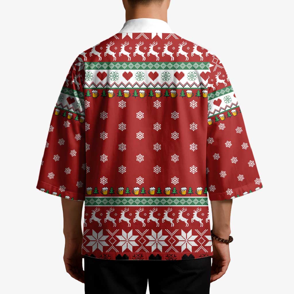 Funny Reindeer Reinbeer Christmas Kimono Xmas Holiday Patterns - Wonder Print Shop