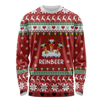 Funny Reindeer Reinbeer Christmas Long Sleeve Shirt Xmas Holiday Patterns - Wonder Print Shop