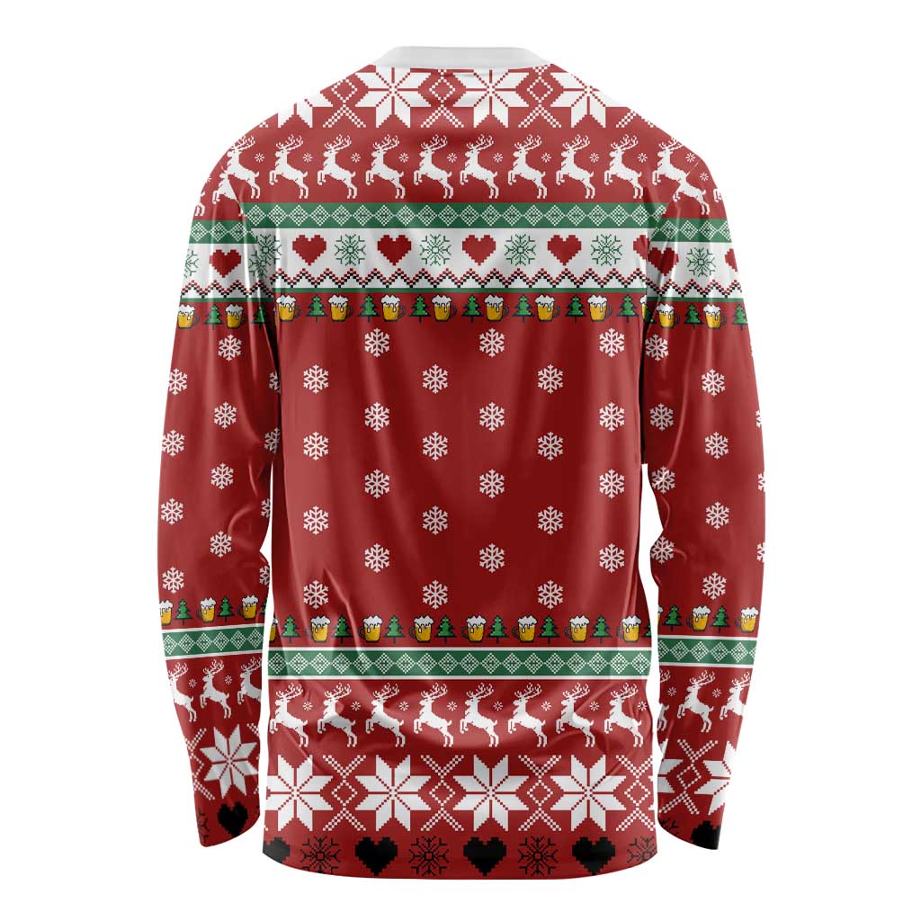 Funny Reindeer Reinbeer Christmas Long Sleeve Shirt Xmas Holiday Patterns - Wonder Print Shop