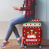 Funny Reindeer Reinbeer Christmas Luggage Cover Xmas Holiday Patterns - Wonder Print Shop