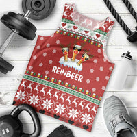 Funny Reindeer Reinbeer Christmas Men Tank Top Xmas Holiday Patterns - Wonder Print Shop