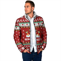 Funny Reindeer Reinbeer Christmas Padded Jacket Xmas Holiday Patterns - Wonder Print Shop