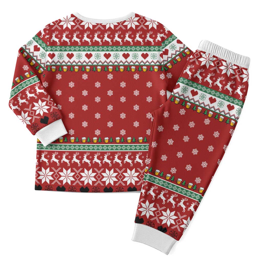 Funny Reindeer Reinbeer Christmas Pajama Set Xmas Holiday Patterns - Wonder Print Shop