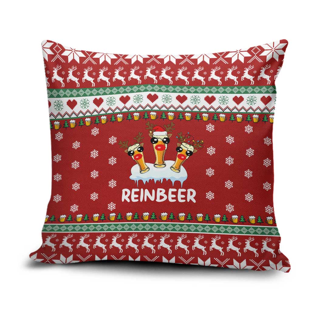 Funny Reindeer Reinbeer Christmas Pillow Cover Xmas Holiday Patterns - Wonder Print Shop