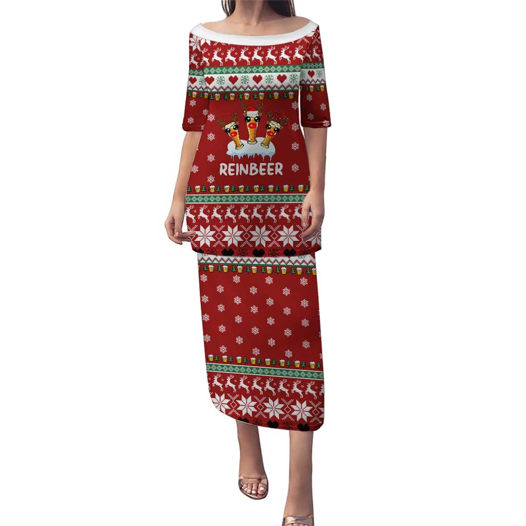 Funny Reindeer Reinbeer Christmas Puletasi Xmas Holiday Patterns - Wonder Print Shop