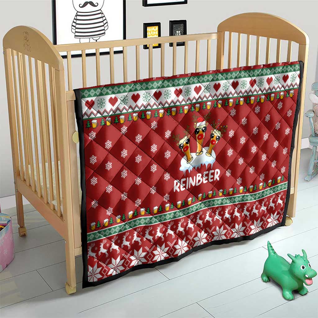 Funny Reindeer Reinbeer Christmas Quilt Xmas Holiday Patterns - Wonder Print Shop