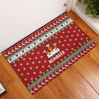 Funny Reindeer Reinbeer Christmas Rubber Doormat Xmas Holiday Patterns - Wonder Print Shop