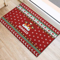 Funny Reindeer Reinbeer Christmas Rubber Doormat Xmas Holiday Patterns - Wonder Print Shop