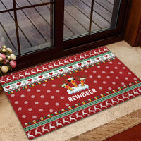 Funny Reindeer Reinbeer Christmas Rubber Doormat Xmas Holiday Patterns - Wonder Print Shop