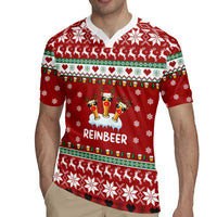 Funny Reindeer Reinbeer Christmas Rugby Jersey Xmas Holiday Patterns - Wonder Print Shop